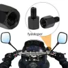 Pair Black Motorcycle Mirror Adapters M10 10MM M8 8MM Rearview Mirrors Conversion Bolt Clockwise Anti-clock Right Left Thread