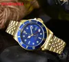 relógios masculinos de quartzo de luxo vermelho rosa verde mostrador azul relógios fashion day date masculinos designer presentes completos em aço inoxidável Montre de Luxe relógio de alta qualidade