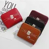 Multifuncation Small Zipper Short Cartoon Bear Printting Coin Mini Ladies Wallet Girl Card Purse