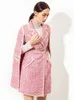 Runway Fashion Pink Cape Tweed Płaszcz Office Lady Vintage Midi Bat-Sleeve Cloak Jakcet Jesień Zima Damska Odzież Odzież 210608