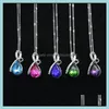 Pendant Necklaces & Pendants Jewelry Luxury Austria Crystal Tears Of Angels Water Drop Shape Sier Plated Chains For Women Fashion Gift Deliv
