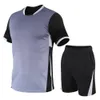 Men Tracksuit Set T Shirt Summer Two Pieces Sporting Track Suit Male Sets GEOMETRIC Tee Tops Shorts Set Mens Track Suit 210518