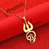 Нержавеющая сталь Тамиль Ом Знак Символ Подвеска Для Женщин Ожерелья Индийские Ювелирные Изделия