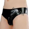 Nxy Külot ve Külot Lateks Siyah Erotik Iç Çamaşırı Dize Kauçuk Mini Bulge Altları ile Klasik Fetiş Sexy Lingerie 1126