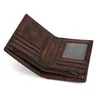 Plånböcker män plånbok olja vax kohud kort handväska pengar väska äkta läder mynt koppling öppen retro
