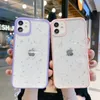 Custodie per telefoni glitter per iPhone 12 11 Pro MAX XS XR 7 8 Plus Cover posteriore in morbido TPU con colori caramelle