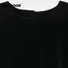 Chic Mesh Patchwork Velvet Blouse Women O Neck Ruffled Black Tops Transparent Long Sleeve Elegant Shirt Blusas Mujer 210413