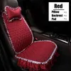 Car Seat Covers Lace Flax Cover Summer Linen Cushion Auto Front Protector Mat Pad With Backrest And Pillow For Truck Suv Van