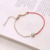 Link, Chain Arrival Lucky Redline Zircon Crystal Bracelet Fashion Elegant Woman Gift Rose Gold Color Titanium Steel Jewelry Never Fade
