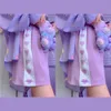 Kawaii filles coton violet Shorts été amour coeur imprimé Patchwork court Harajuku élastique taille haute cordon femmes 210719