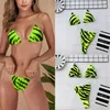 Kvinnors badkläder Kvinnors 2022 Summer Kvinnor Push-up Padded Bh Bandage Bikini Set Swimsuit Solid Snake Triangle Stylish Sexy