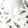 Feather Gold Print T Shirt dla mężczyzn Shrot Sleeve V Neck Mens T Shirts Hip Hop Hipster Streetwear Casual Party Party Club Odzież 210522