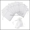 Cadeau événement fournitures festives maison jardin cadeau emballage 120 pièces 4X6 pouces Dstring Organza sacs bijoux faveurs pour la fête de mariage Noël8765738