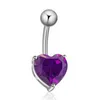 Gold Silver Color Women Shiny Heart Crystal Zirconal Body piercing Belly Jewelry Bars Navel Rings Body Piercing Fashion Accessories