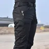 Herren Camouflage Cargo Hosen elastische Mehrfachpockt Military Männliche Hosen Outdoor Jogger Pose Plus Size Tactical Männer 210406
