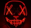 10 kolorów Maska Halloween LED Light Up Funny Maski Purge Rok wyborów Świetny Festiwal Cosplay Costume Materiały Party Maska