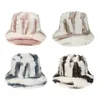 Szerokie brzegowe czapki M7DD Faux Fur Pluszowe paski Literatura Fisherman i sztuka Wild Basin Hat6259688