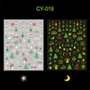 2021 Ny Lysande Jul Nail Art Stickers Snowflakes Snowman Trees Elk Nails Klistermärke Dekorationer Tillbehör Manikyr Inredning för julklapp