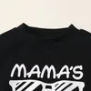 Simple Cool Kids Sets clothing MAMA's Boy Print Top+Pant 100% cotton Spring Kid clothes