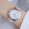 Wristwatches BS Bee Sister Women Watch Famous Luxury Brands Unique Dress Wrist Watches Gold Ladies Relogio Feminino 2021