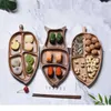 Ganz unregelmäßige ovale massive Holzpfanne Früchte Gerichte Untertasse Tee Tablett Dessert Dinner Platte Geschirr Set
