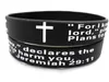 Intero 120 pezzi Inspirational Christian Jeremiah 2911 Braccialetti in silicone nero Braccialetti in gomma Gesù unisex Gioielli religiosi