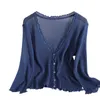 Zomer Wild Casual Gebreid Klein Vest voor Womens Top Jas Koreaanse Ruches V-hals Blouse Vesten Hollow Knit Sweater Dames 211007