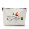 Christmas Cosmetic Bags Cotton Linen Women Coin Makeup Bag Xmas Gift Travel Storage Pouch 11 Styles LLD10323