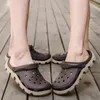 Gai tofflor trend mode glider skor gummisandaler kvinnor lyser upp bule strandskum utomhus inomhus vår mjuk rabatt två storlek 36-44