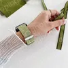 Cinturini per orologi 38mm 41mm per iPhone Apple Watch 7 Series Guard Bands 42mm 40mm 44mm Iwatch 6 3 4 5 cinturino da polso per donna sostituzione pelle verde con connettore nero