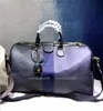 44 cm klassieke vrouwen reistas mode mannen reizen echte lederen trim bagage bagage plunje tassen canvas handbag324Z