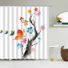 Shower Curtains Waterproof Bath Chinese Style Ink Painting 180*200cm Bathroom Screen Printed Curtain Home Decor