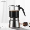 Wholesale Custom Glass-top Moka Pot Powder Espresso Maker 160/240/360ML Stainless Steel Home Coffee maker Pot | KRAFLO