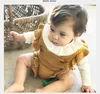 Été nouveau-né tricot barboteuse bébé fille garçon vêtements body enfants garçons sans manches à volants sangle combinaison vêtements