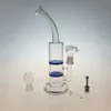 Bent Neck Glass Bong Hookahs 18mm Femle Joint Water Pipe Honeycomb Perc 4mm Thick Oil Dab Rig Turbine Percolator