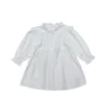 2-6 Yıl Yüksek Kalite Bahar Kız Elbise Moda Şifon Çiçek Draped Dantelli Çocuk Çocuk Giyim Prenses 210615