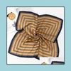 Bandanas Wraps Hats, & Gloves Fashion Aessories Women Striped Square Scarf Imitated Silk Scarves Leopard Stewardess Hostess Ladies Office Ne