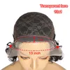 Kort lockigt pixie klippt peruk brasiliansk remy mänskliga hår peruker för svart kvinna slick tillbaka transparent 13x1 spets del peruk glueless99992153170158