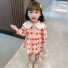 Girl Dress Heart Pattern Kids Party Dresses For Girls Casual Dress For Children Spring Autumn Children's Clothing 210412