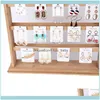 Packaging & Jewelryhole Wooden Jewelry Organizer Rack Earrings Holder Necklace Bracelet Stand Rotating Earring Display Storage Pouches Bags