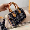 Borsa a tracolla con cuscino da donna Borsa a tracolla alla moda Borsa a tracolla lunga staccabile in denim Borse a mano temperamento da donna