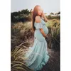 Accesorios de fotografía de maternidad Ropa de embarazo Algodón Sirena Trompeta Sin tirantes Vestido de maternidad Disparo Foto Vestido embarazada Y0924