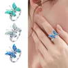 Unique Animal Imitation Opal Rings Colorful Enamel Statement Jewelry Cocktail Rings Bohemian Wedding Q7w0 G1125