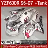 Corpo + Tanque para Yamaha Thundercat YZF600R YZF 600R 600 R 96-07 Chamas Vermelhas Bodywork 86NO.75 YZF-600R 1996 1997 1998 1999 2000 2001 YZF600-R 96 02 03 04 05 06 07 Concedências