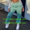 Set ve pantolon satılır Ayrık Çizgi Kadın Spor Takım Sweatshirt ve Sweatpants Jogging Femme 2 Parçası Set Sweatlesit 210331