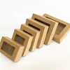 Gift Wrap 24pcs Blank Kraft Paper Box With Window Handmade Soap Jewelry Cookies Candy Wedding