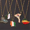 Pendentif Colliers Arabe Algérie Afrique Éthiopie Érythrée Carte Collier Goutte D'huile Femmes Bijoux