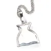 Collier de point de vente personnalisé pour hommes, plaqué or, porte-monnaie à mémoire de forme, pendentif glacé, colliers Hip Hop, bijoux 224c