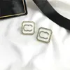 8colour 18K Gold Plated Luxury Brand Designers Letters Stud Chain Geometric Classic Women Tassel Heart Crystal Rhinestone Pearl Earring Wedding Party Jewerlry