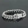 New bracelet high quality stylish Cuban chain gold plated Hip Hop all Crystal men's Ice out bracelet